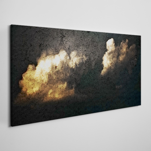 Golden clouds on a dark background Canvas wall art