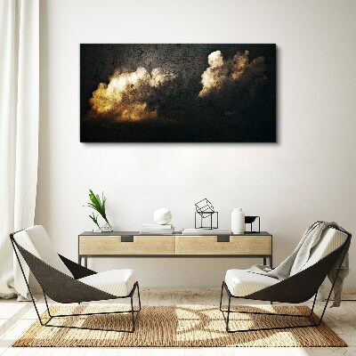 Golden clouds on a dark background Canvas wall art