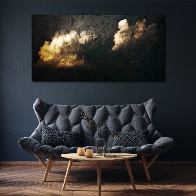 Golden clouds on a dark background Canvas wall art