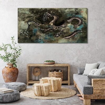 Asian fantasy dragon Canvas Wall art
