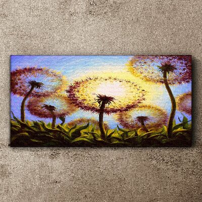 Golden dandelions in the sunlight Canvas wall art