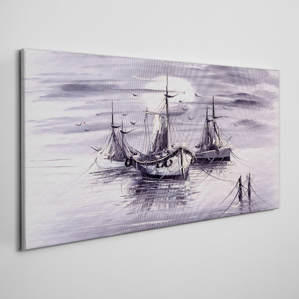 A quiet port at sunset Print on canvas