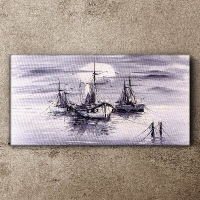 A quiet port at sunset Print on canvas