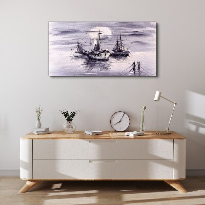 A quiet port at sunset Print on canvas