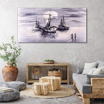 A quiet port at sunset Print on canvas