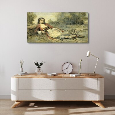 Lady girl forest nature Canvas Wall art