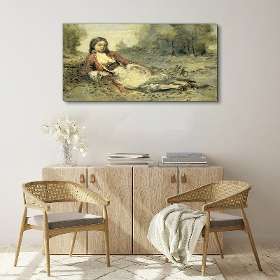 Lady girl forest nature Canvas Wall art