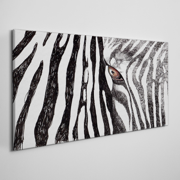 Zebra in monochrome style Print on canvas