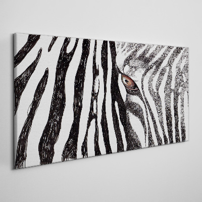 Zebra in monochrome style Print on canvas