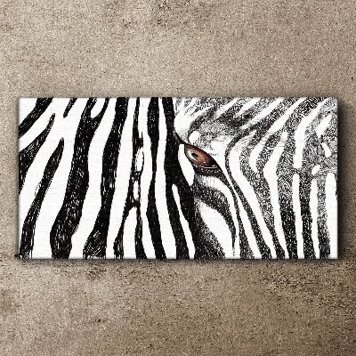 Zebra in monochrome style Print on canvas