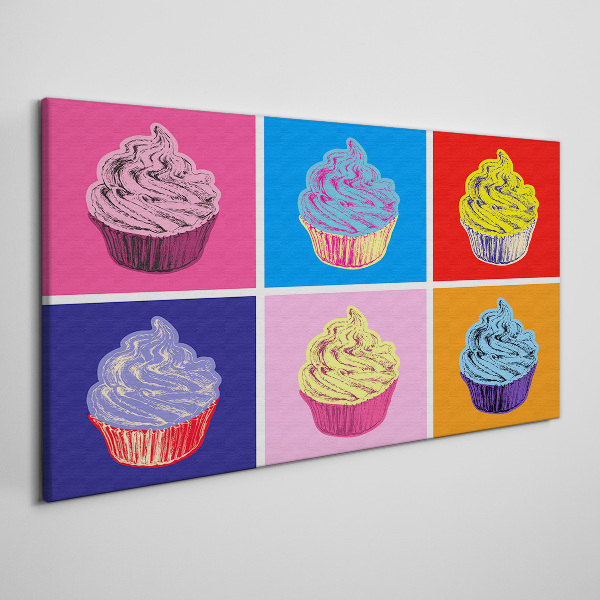 Colorful pop art muffins Canvas wall art