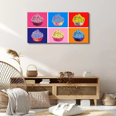 Colorful pop art muffins Canvas wall art