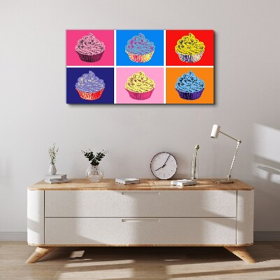 Colorful pop art muffins Canvas wall art