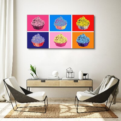 Colorful pop art muffins Canvas wall art
