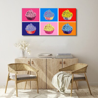 Colorful pop art muffins Canvas wall art