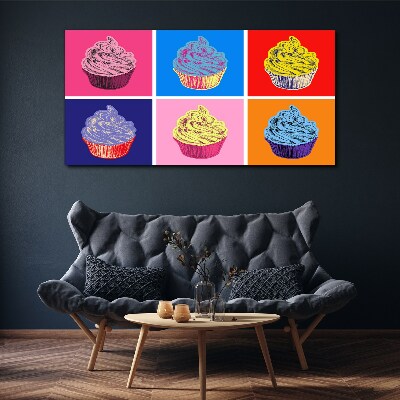 Colorful pop art muffins Canvas wall art