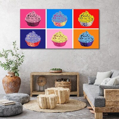 Colorful pop art muffins Canvas wall art