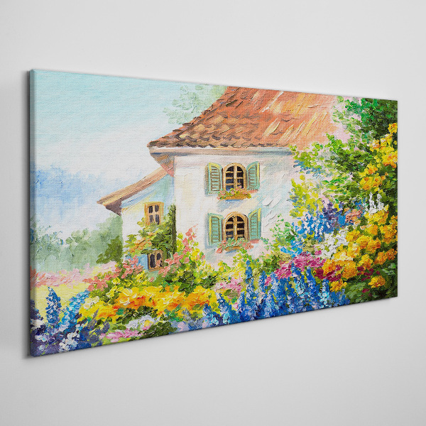 Flower landscape in the sunlight Print on canvas