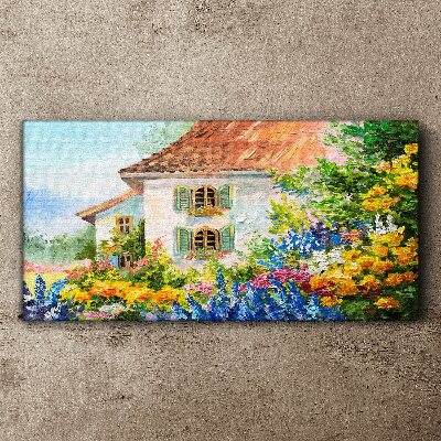 Flower landscape in the sunlight Print on canvas