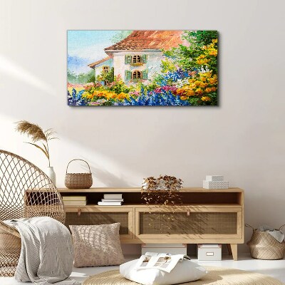 Flower landscape in the sunlight Print on canvas