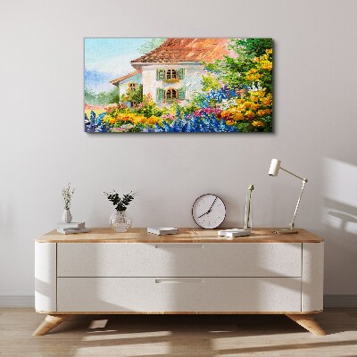 Flower landscape in the sunlight Print on canvas