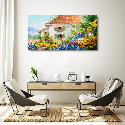 Flower landscape in the sunlight Print on canvas