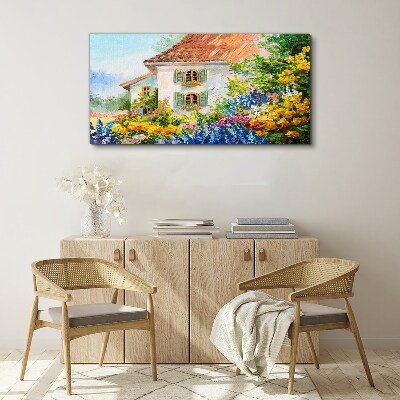 Flower landscape in the sunlight Print on canvas