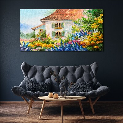 Flower landscape in the sunlight Print on canvas