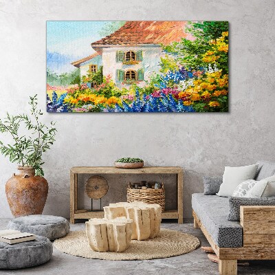 Flower landscape in the sunlight Print on canvas