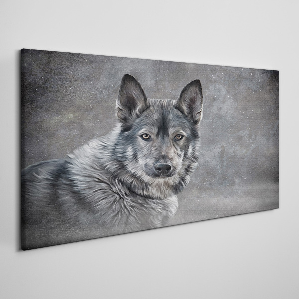 Portrait of a gray dog Print on canvas