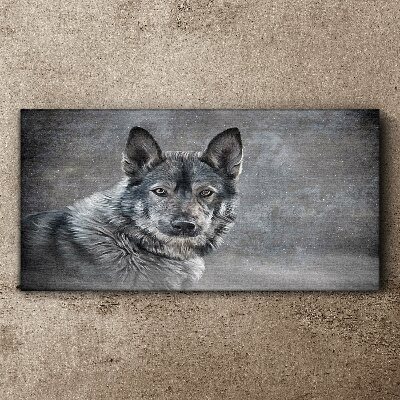 Portrait of a gray dog Print on canvas