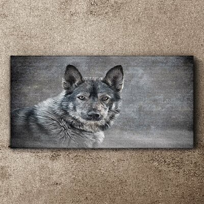 Winter snow animal wolf dog Canvas Wall art