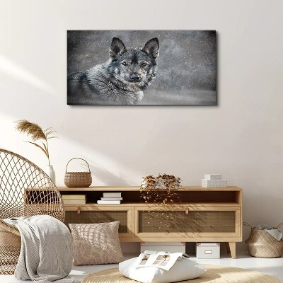 Portrait of a gray dog Print on canvas