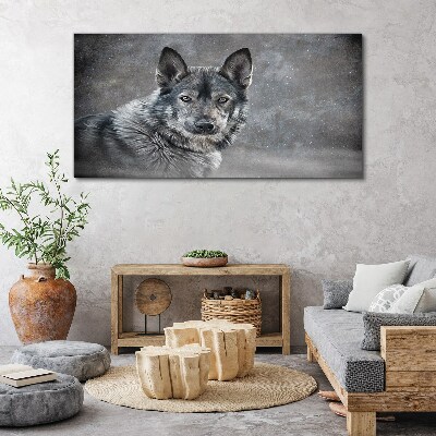 Portrait of a gray dog Print on canvas