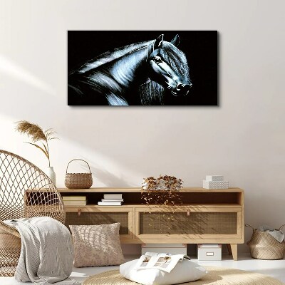 A dark horse in the glow of light Print on canvas