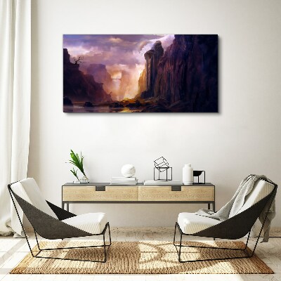 Abstraction mountains clouds Canvas Wall art