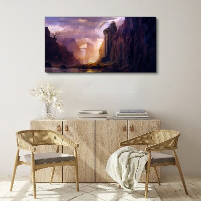 Magical mountain landscapes Canvas wall art