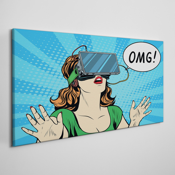 Surprise in virtual reality Print on canvas
