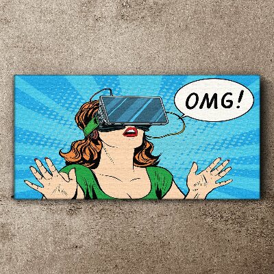Surprise in virtual reality Print on canvas