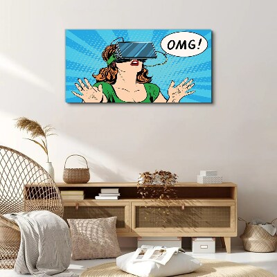 Surprise in virtual reality Print on canvas