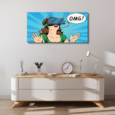 Surprise in virtual reality Print on canvas