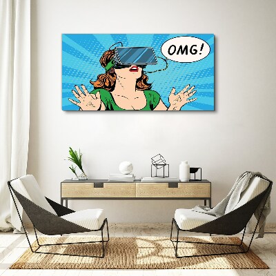 Surprise in virtual reality Print on canvas
