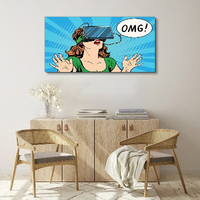 Surprise in virtual reality Print on canvas