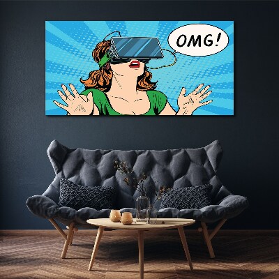 Surprise in virtual reality Print on canvas