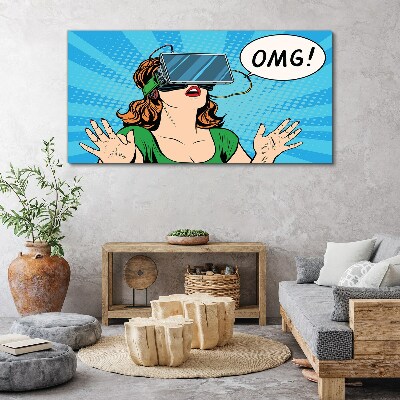 Surprise in virtual reality Print on canvas