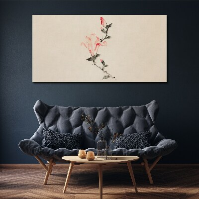 Floral minimalism in delicate shades Print on canvas