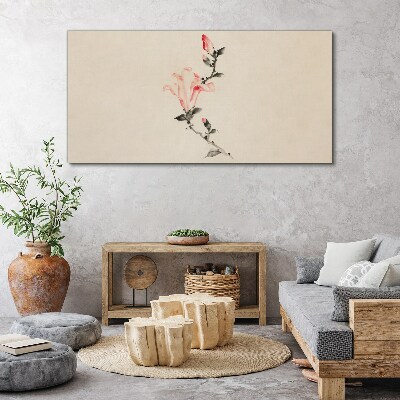 Floral minimalism in delicate shades Print on canvas