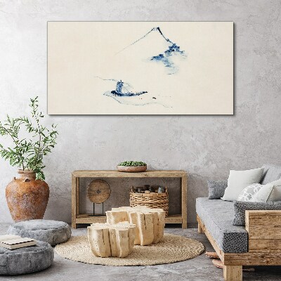 Peaceful mountain landscape with a boat Canvas wall art