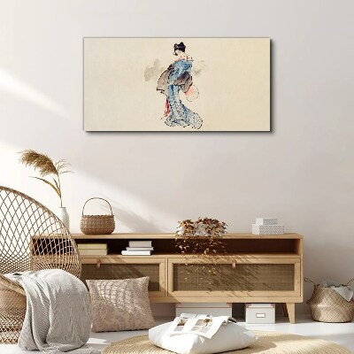 Geisha in traditional kimono Print on canvas