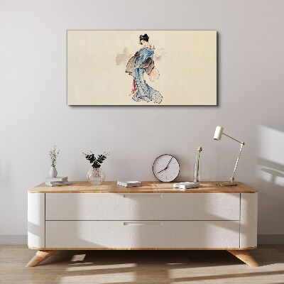 Geisha in traditional kimono Print on canvas